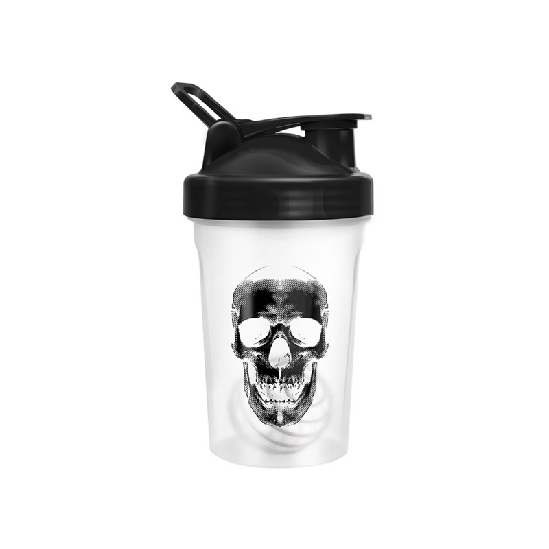  Be First Skull №2 шейкер  400 мл (прозрачно-черный, черный логотип) (TS 1358)